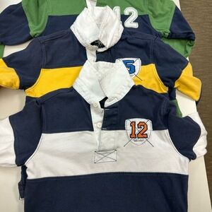 Lot of 3 Kids Rugby Shirts - Navy, Green, Yellow